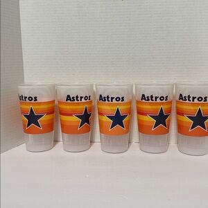 Houston Astros Acrylic Hard Plastic Beverage Cups Set of 5, WHIRLEY/MLB